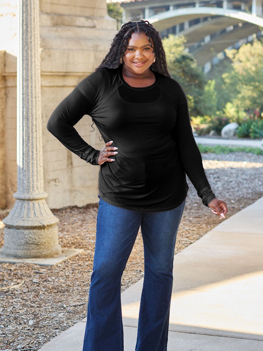 Basic Bae Full Size Round Neck Long Sleeve T-Shirt - Top