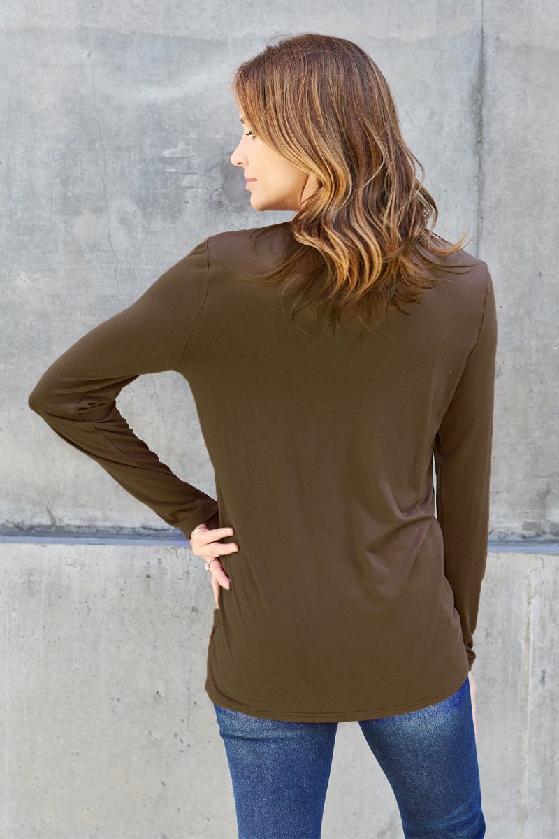 Basic Bae Full Size Round Neck Long Sleeve Top - Top