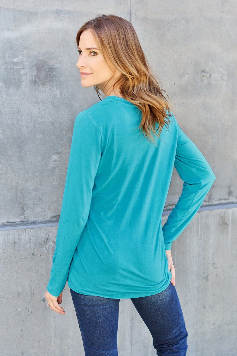 Basic Bae Full Size Round Neck Long Sleeve Top - Top