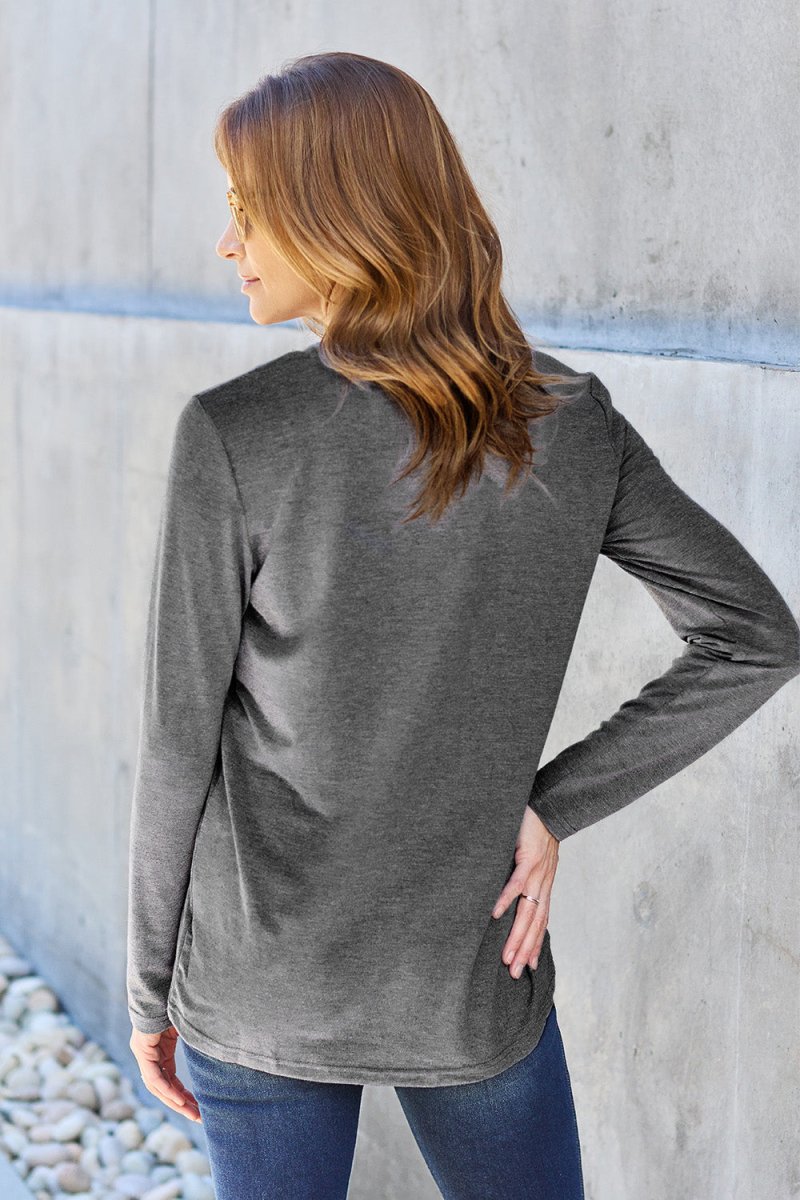 Basic Bae Full Size Round Neck Long Sleeve Top - Top
