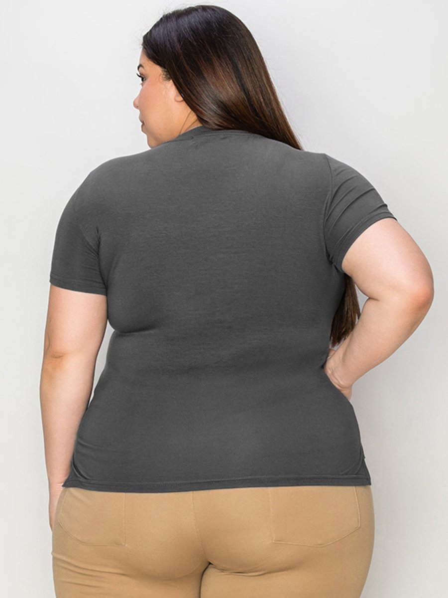 Basic Bae Full Size V - Neck High - Low T-Shirt - Top