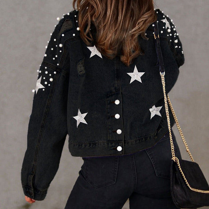 Bead Detail Denim Jacket - Outerwear