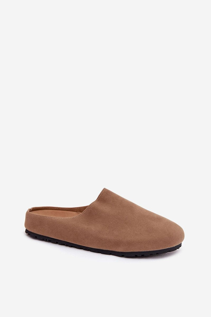 Beige Eco Suede Slippers - 