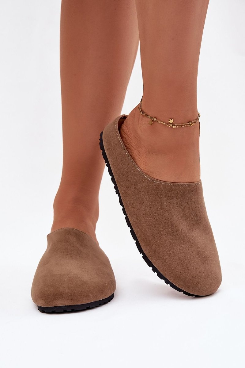 Beige Eco Suede Slippers - 