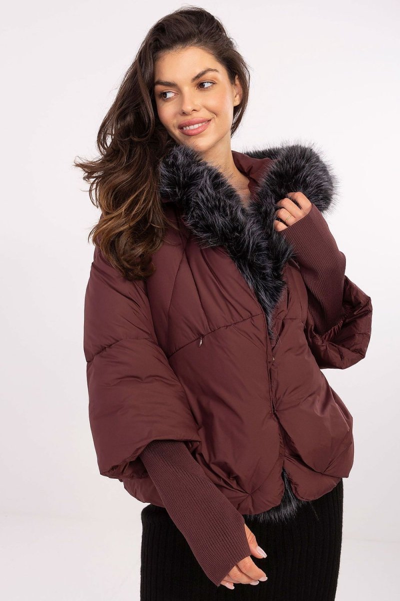 Beige Quilted Hooded Down Jacket - 