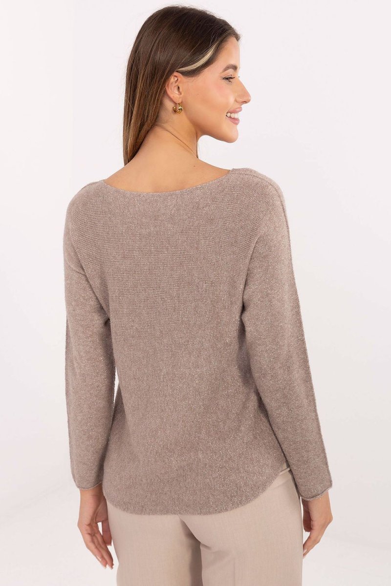 Beige Sequin Jumper Sweater - 