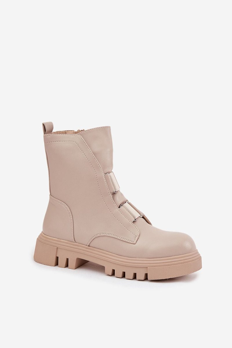 Beige Suede Ankle Boots - 