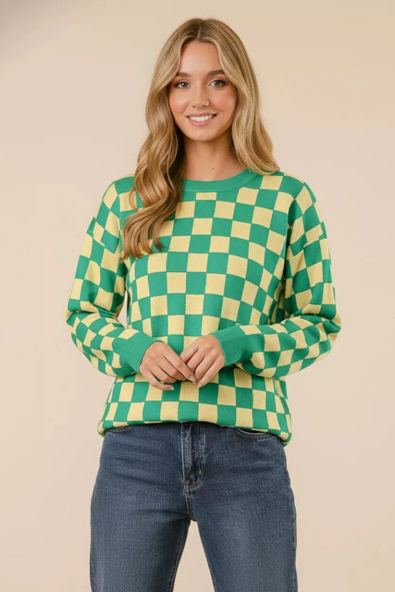 BiBi Checkered Pattern Sweater - 
