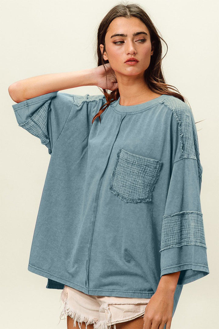 BiBi High - Low Washed T-Shirt - Top