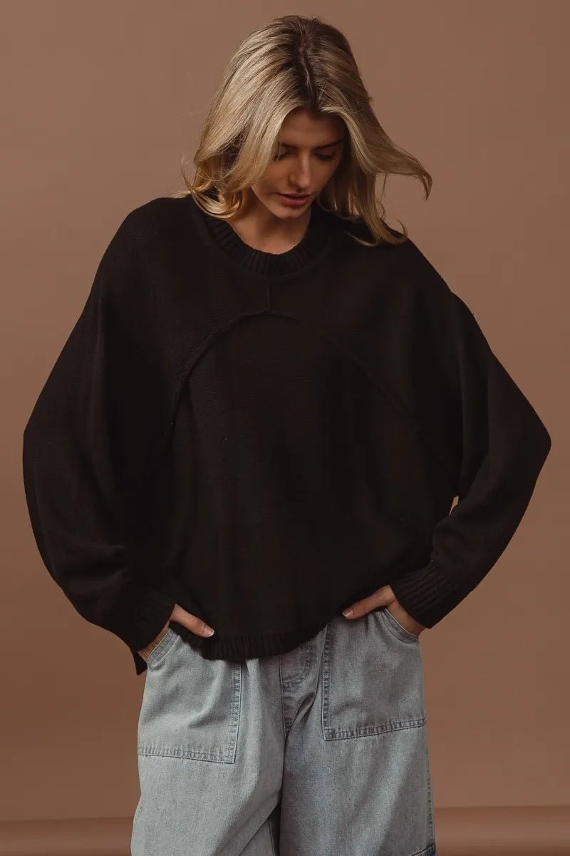 BiBi Raw Edge Arch Detailed Knit Top - 