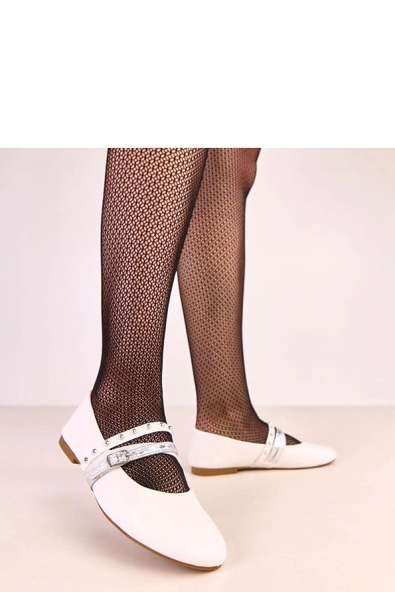 Black Ballet Flats with Decorative Straps - 
