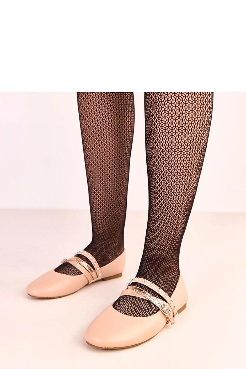 Black Ballet Flats with Decorative Straps - 