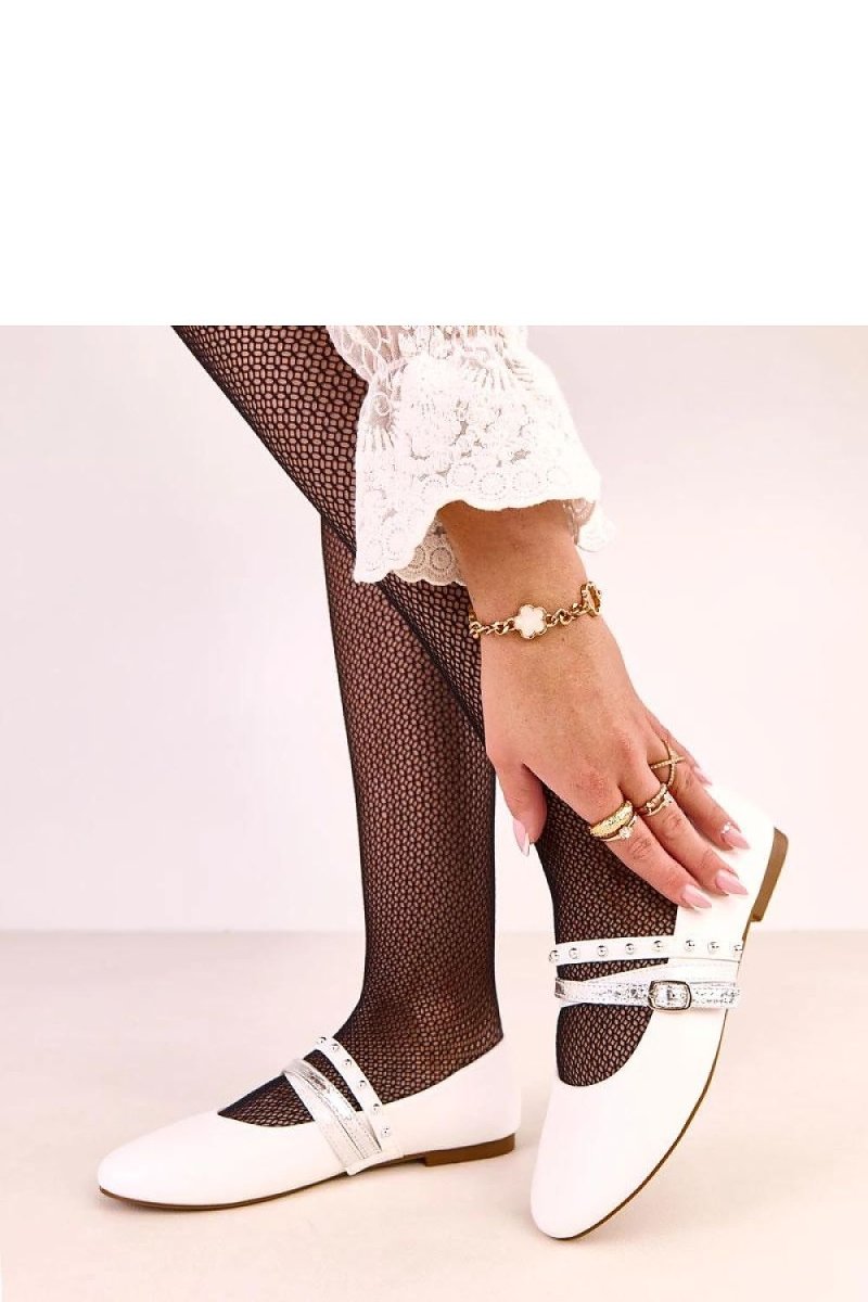 Black Ballet Flats with Decorative Straps - 