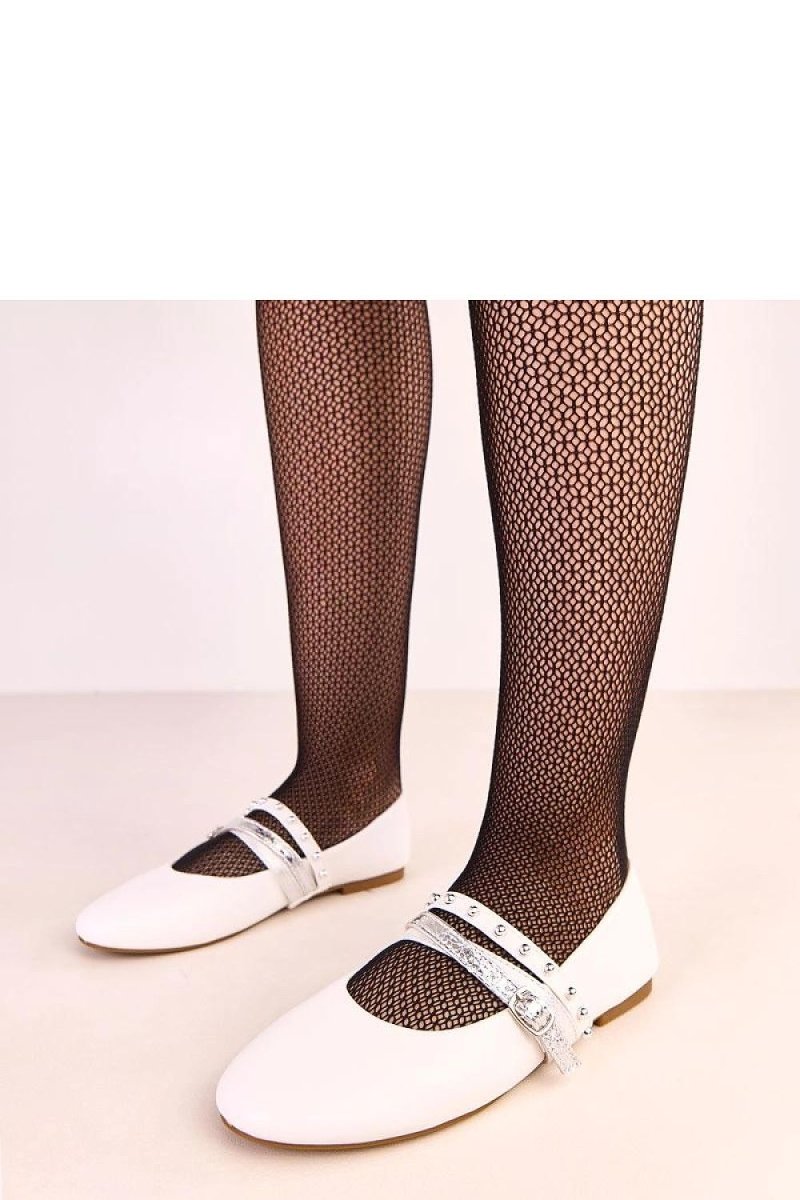 Black Ballet Flats with Decorative Straps - 