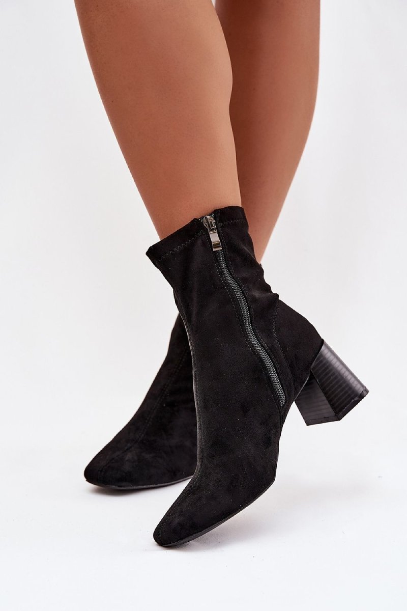 Black Eco - Suede Ankle Boots - 