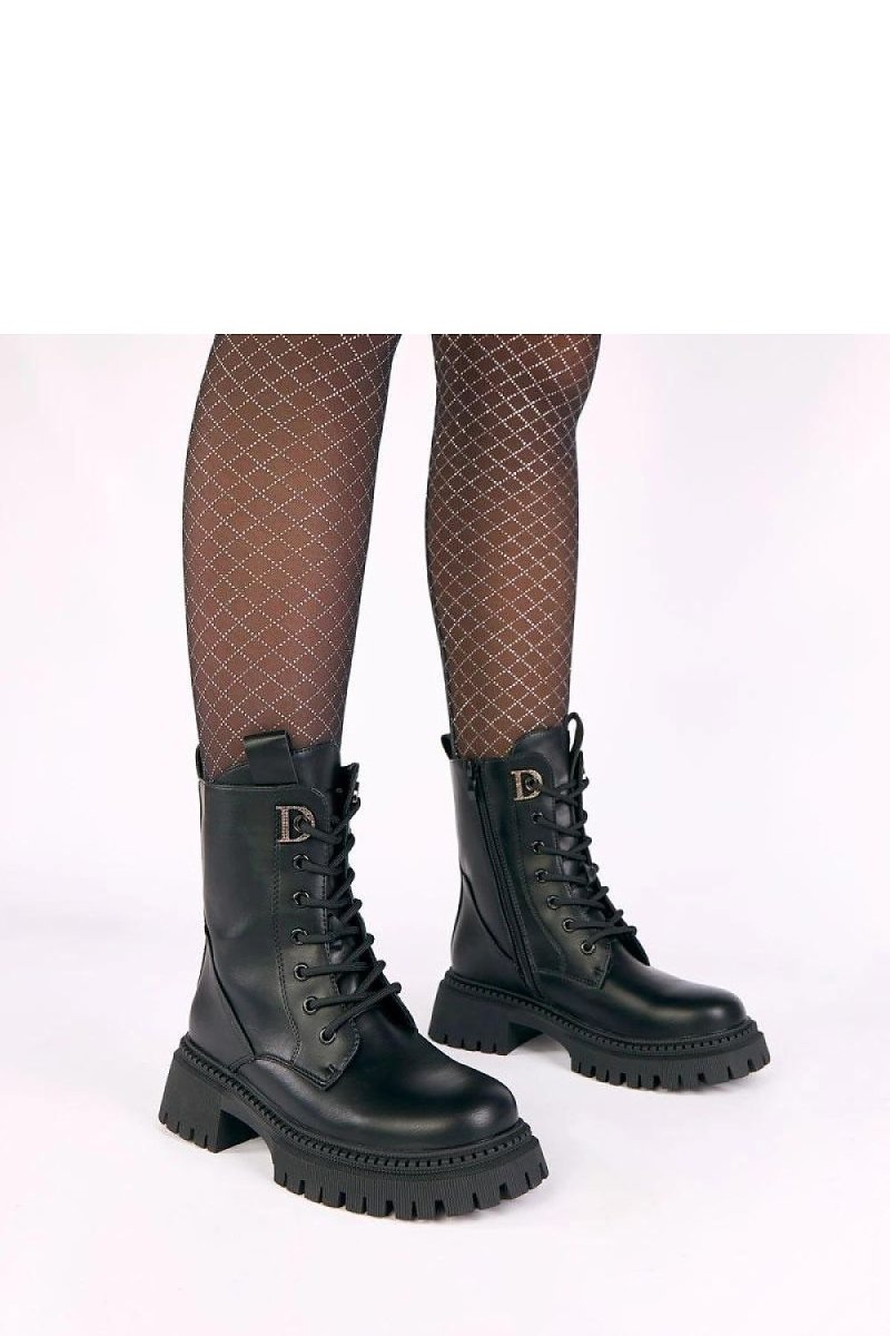 Black Platform Ankle Boots - 