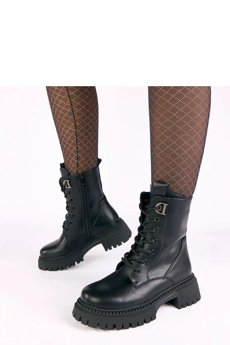 Black Platform Ankle Boots - 