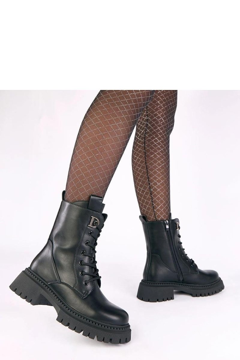 Black Platform Ankle Boots - 