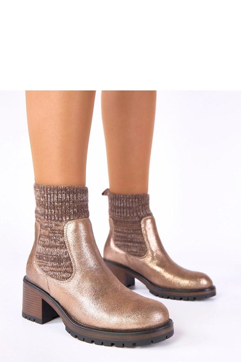 Black Sock Ankle Boots with Stable Heel - 