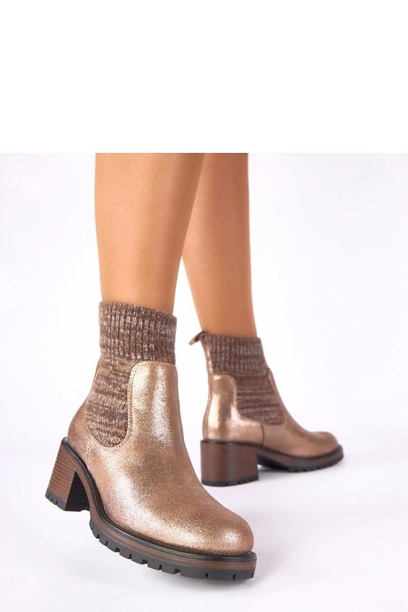 Black Sock Ankle Boots with Stable Heel - 