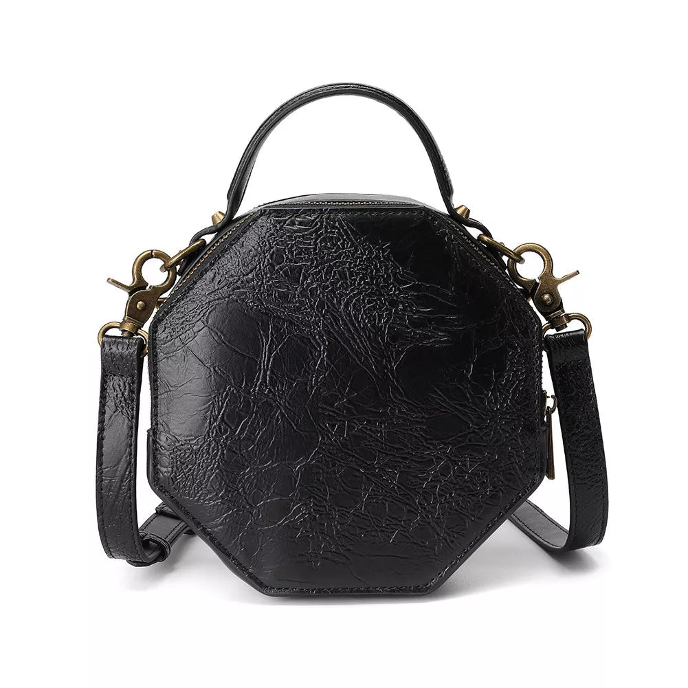 Black Steampunk Clockwork Crossbody Bag - 