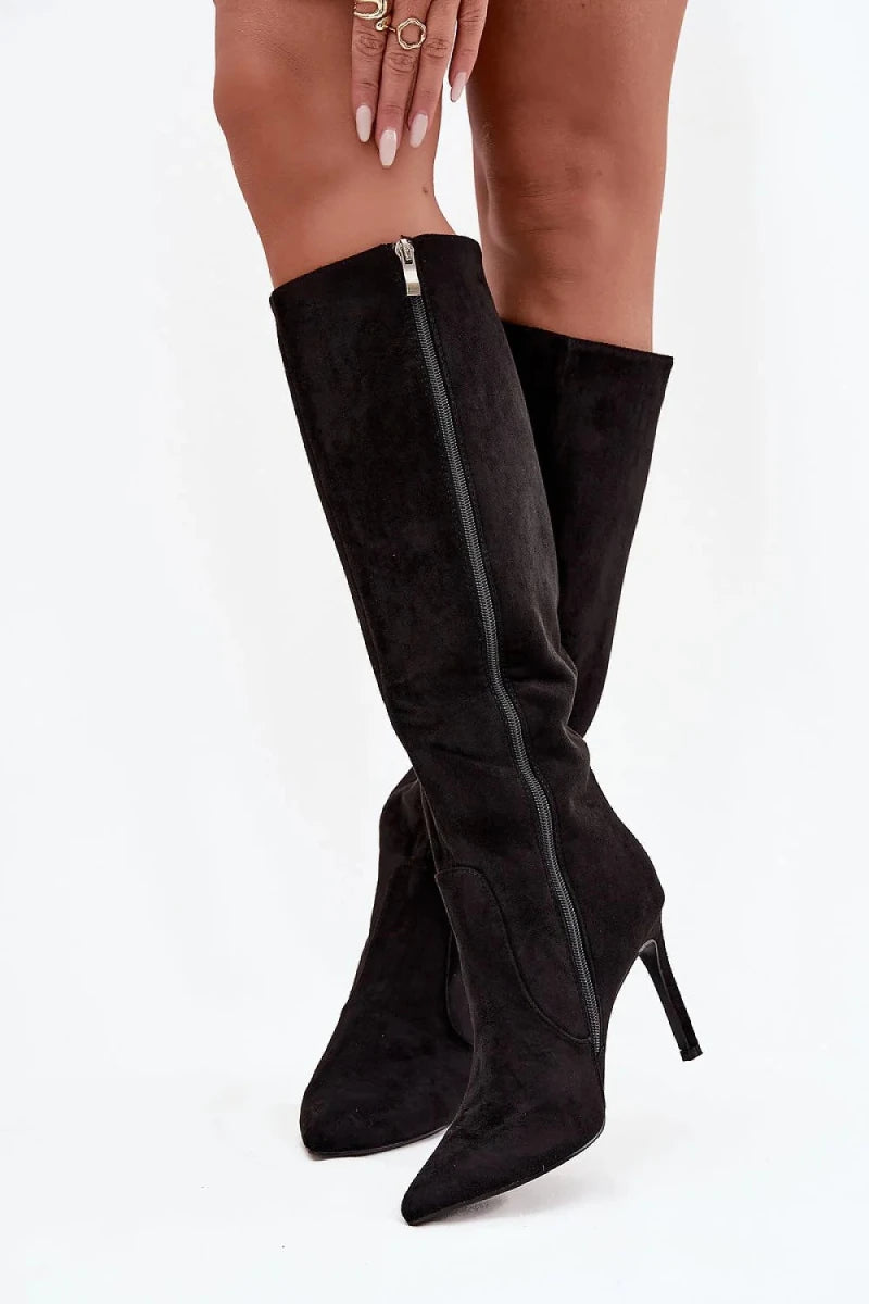 Black Stiletto Heel Boots - 