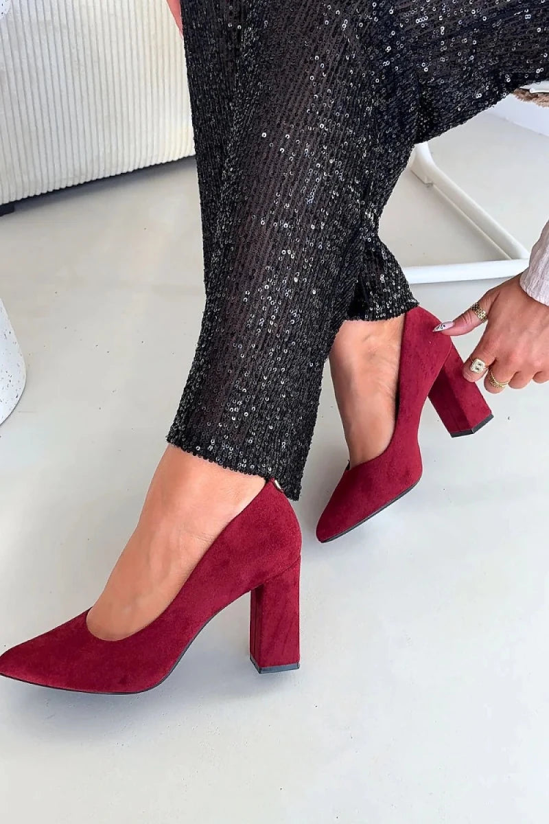 Block Heel Pumps with Eco - Suede - 