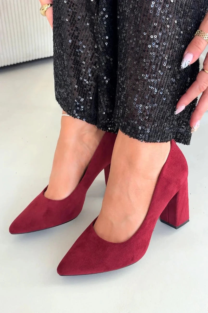 Block Heel Pumps with Eco - Suede - 