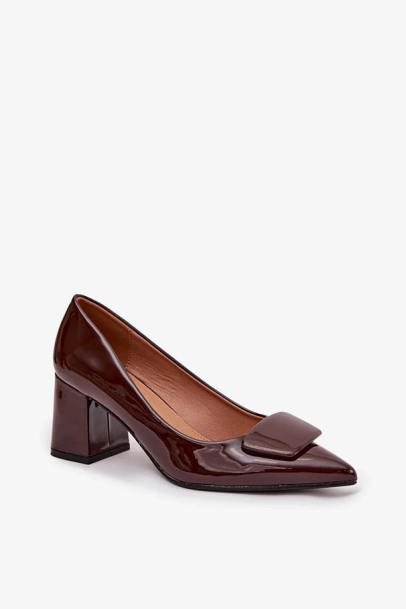 Block Heel Pumps with Pointed Toe - Block heel pumps