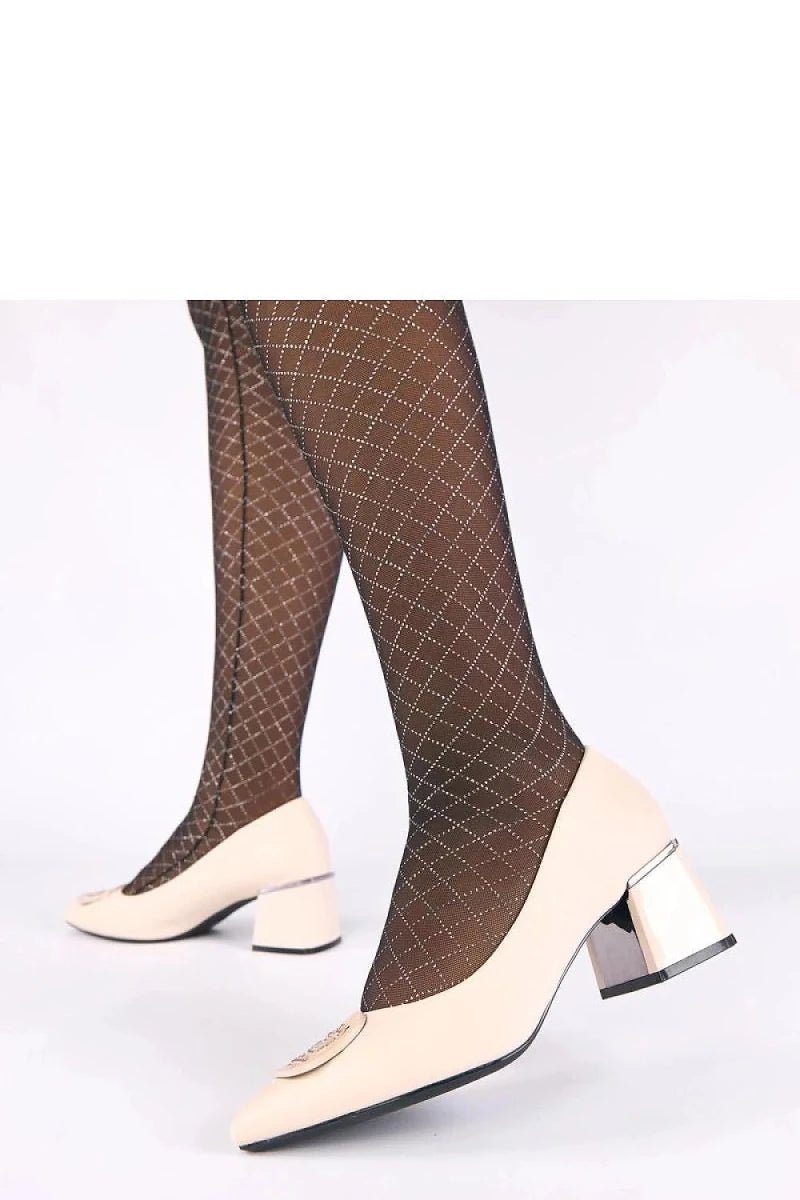 Block Heel Pumps with Zircons - Block heel pumps