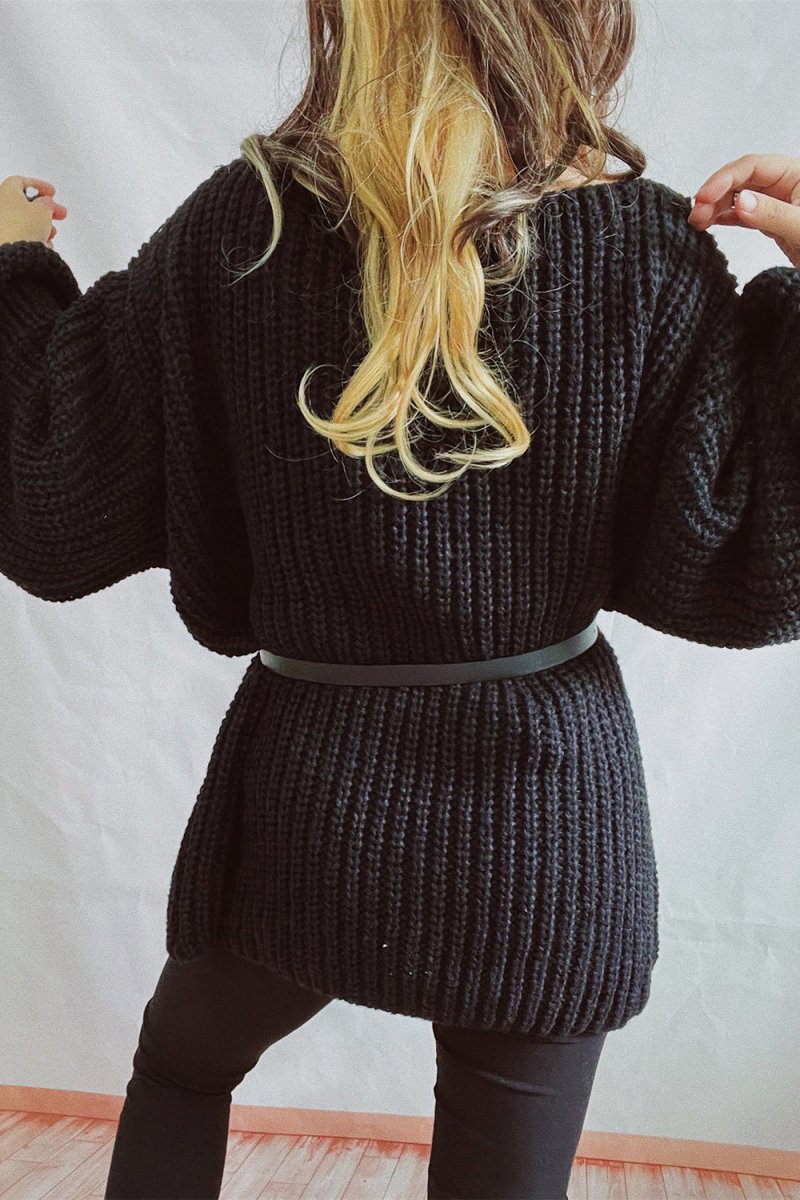 Boat Neck Dropped Shoulder Mini Sweater Dress - Sweater Dress