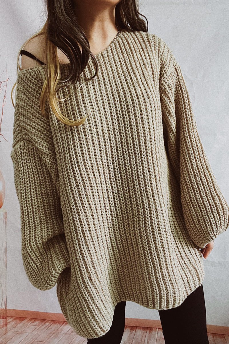 Boat Neck Dropped Shoulder Mini Sweater Dress - Sweater Dress
