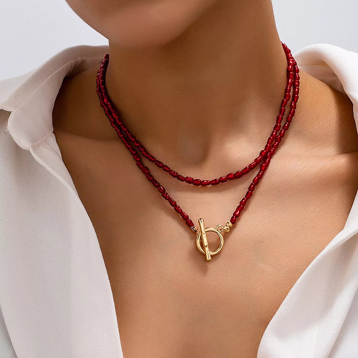 Bohemian Beaded Necklace Set - 