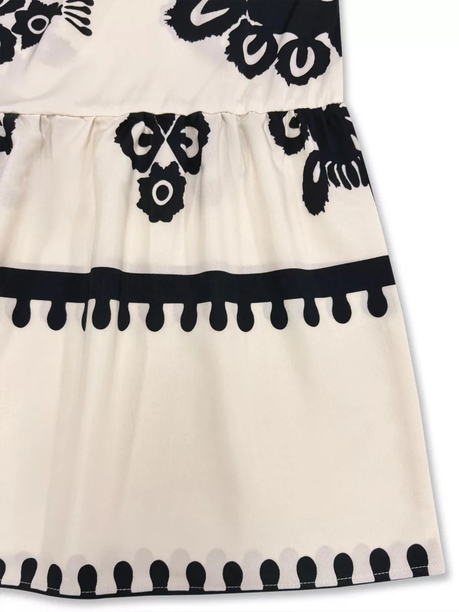 Bohemian Print Tiered Midi Dress - 