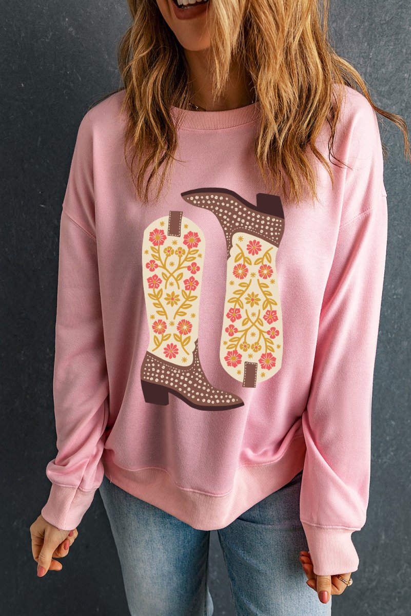 Boot Graphic Long Sleeve Sweatshirt - Outerwear