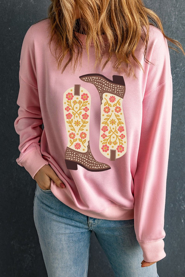 Boot Graphic Long Sleeve Sweatshirt - Outerwear