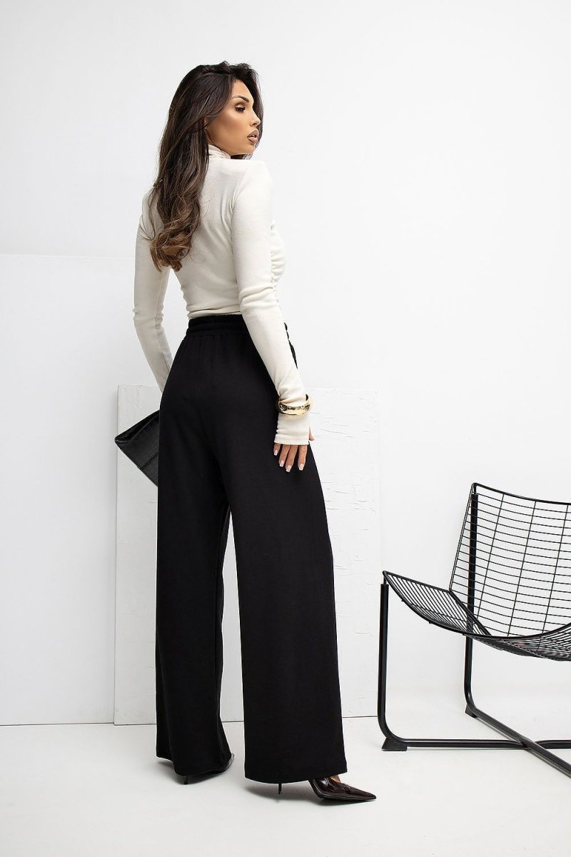 Brown Palazzo Sweatpants with Tie Waist - 
