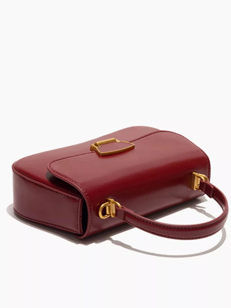 Brown PU Leather Small Crossbody Bag - 