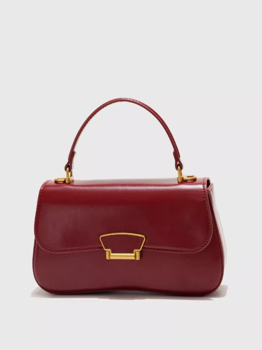 Brown PU Leather Small Crossbody Bag - 