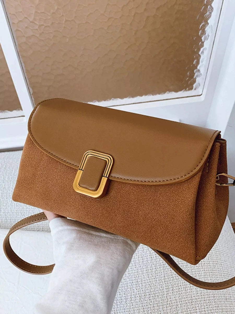 Buckle Flap Crossbody Bag - 
