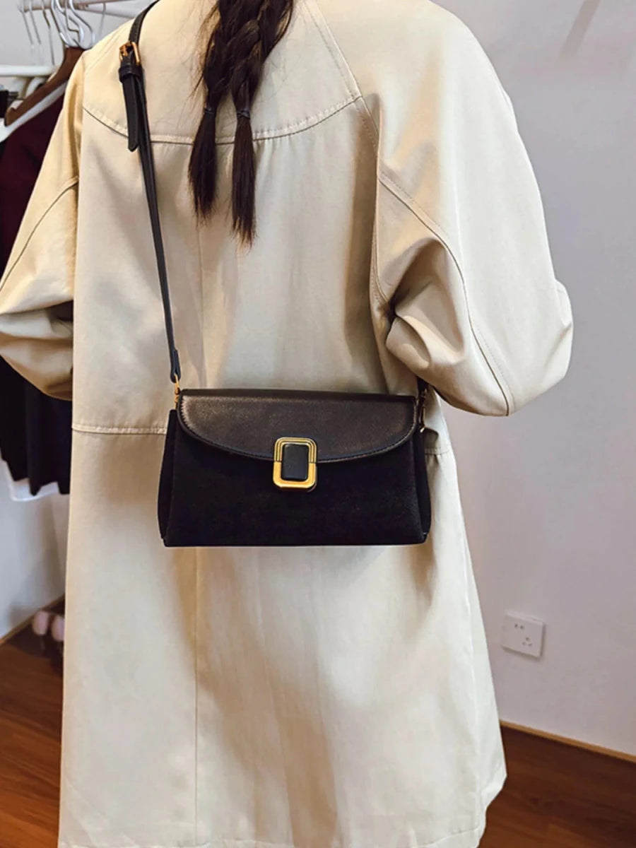 Buckle Flap Crossbody Bag - 