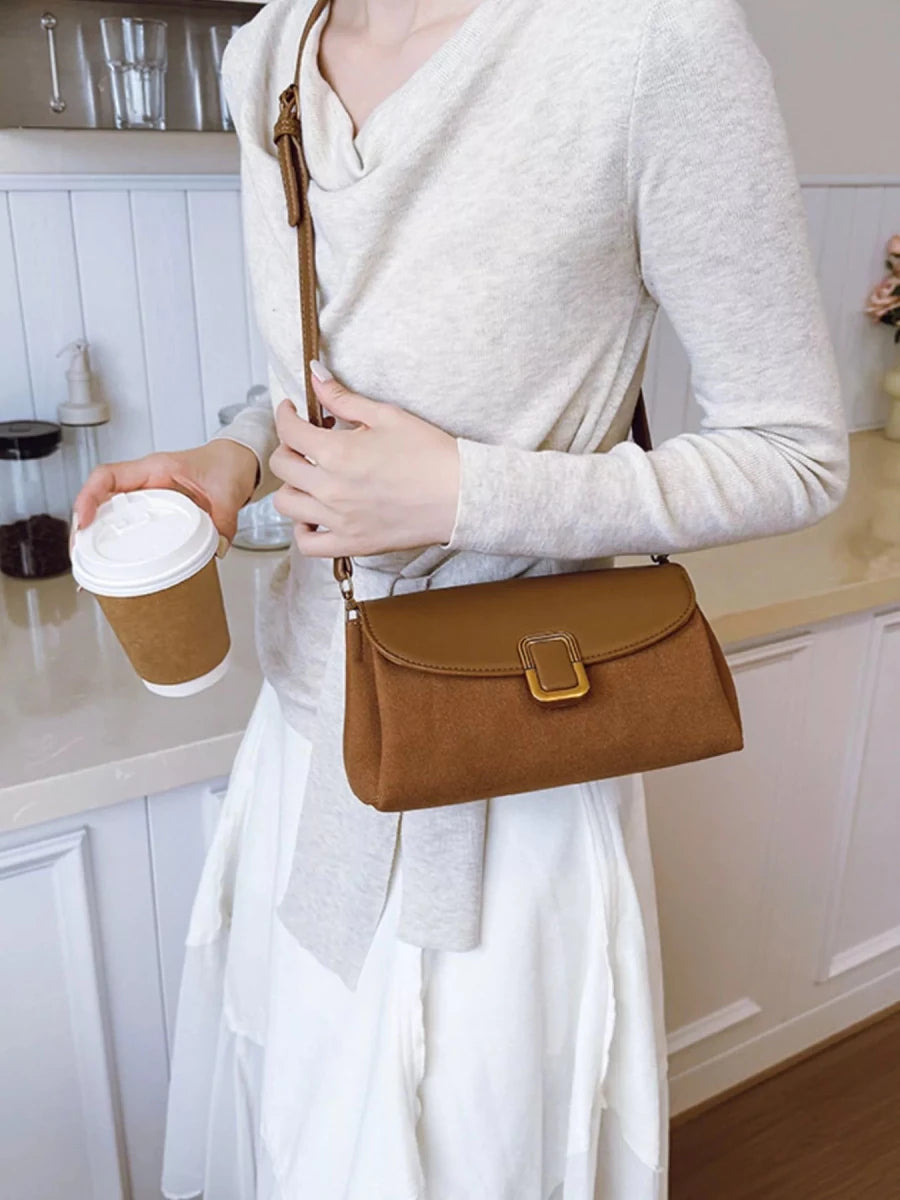 Buckle Flap Crossbody Bag - 