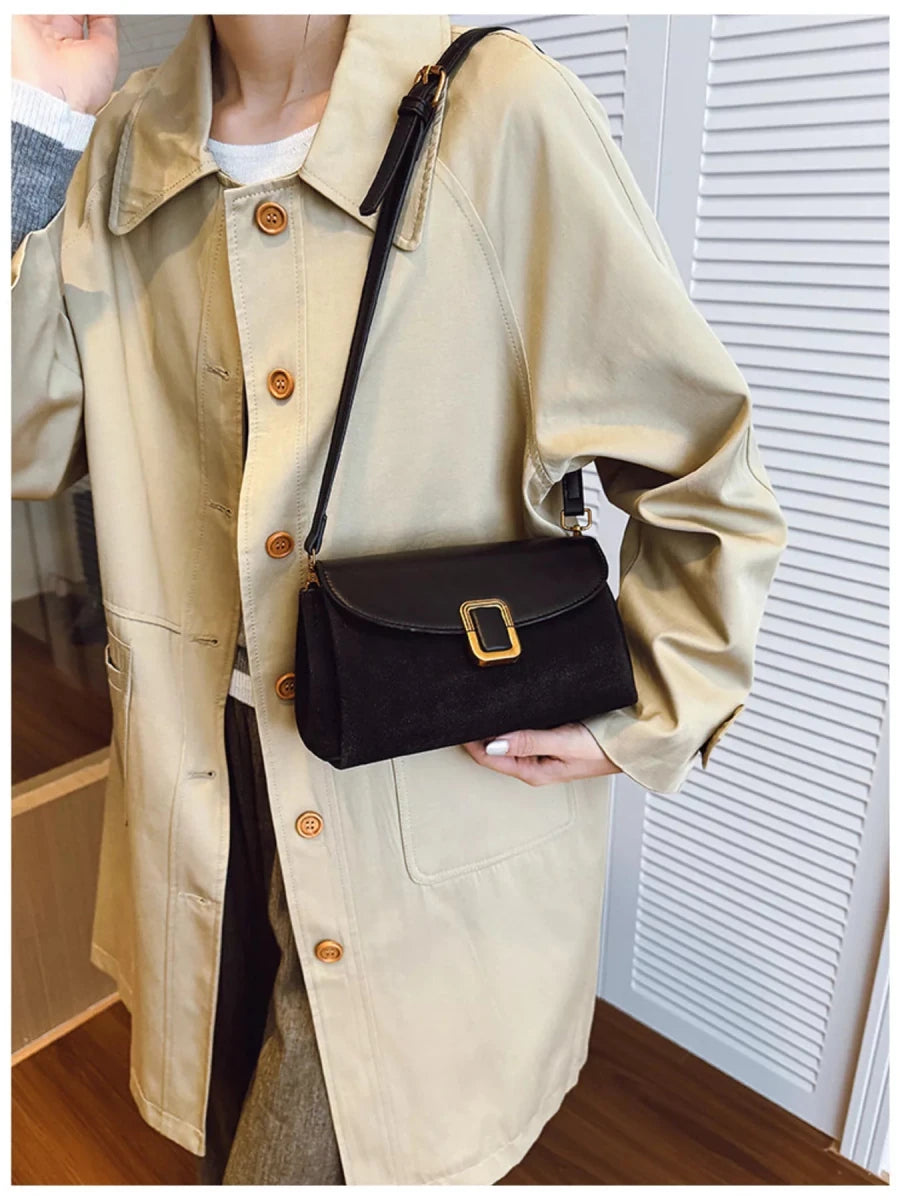 Buckle Flap Crossbody Bag - 