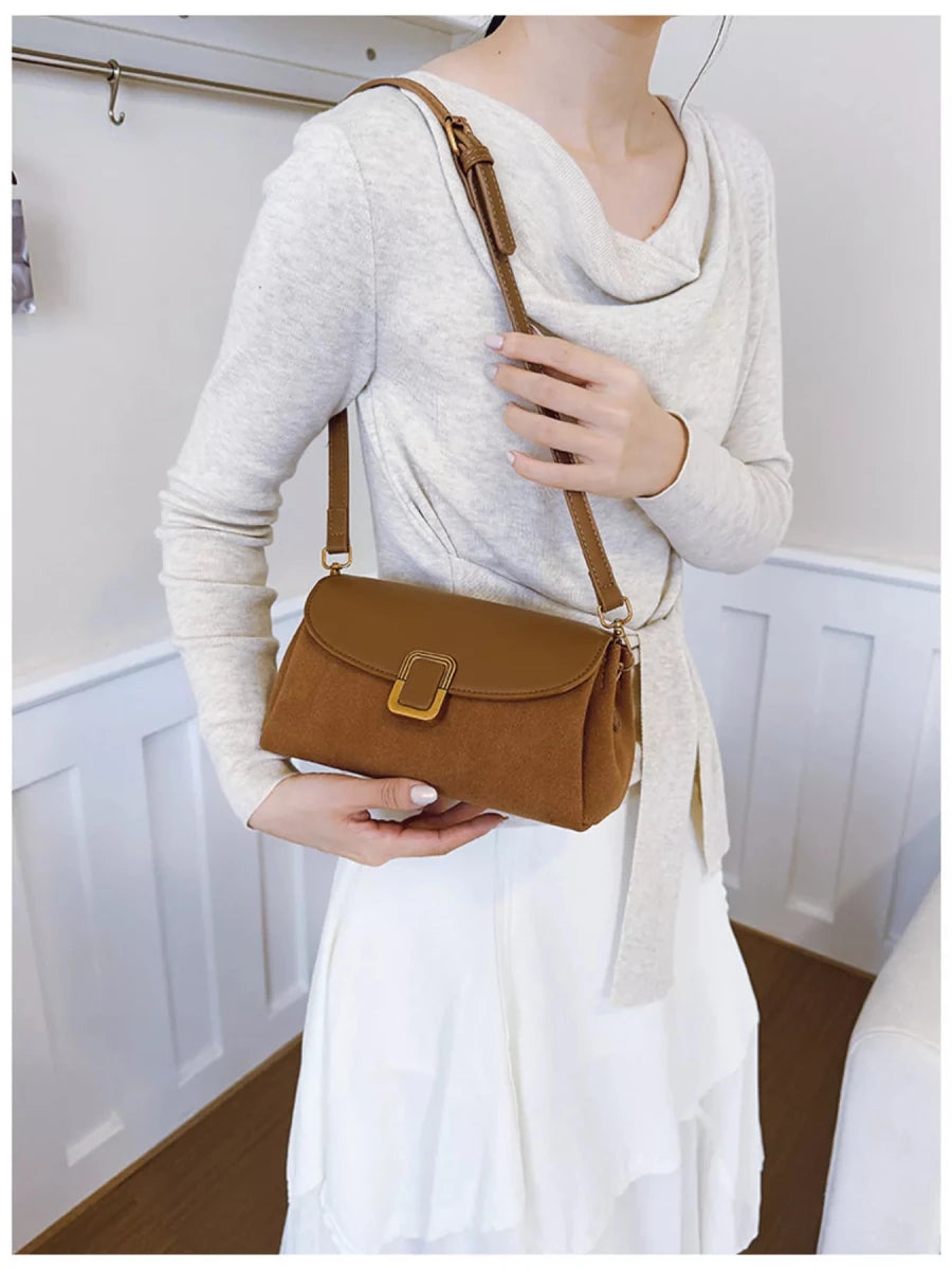 Buckle Flap Crossbody Bag - 