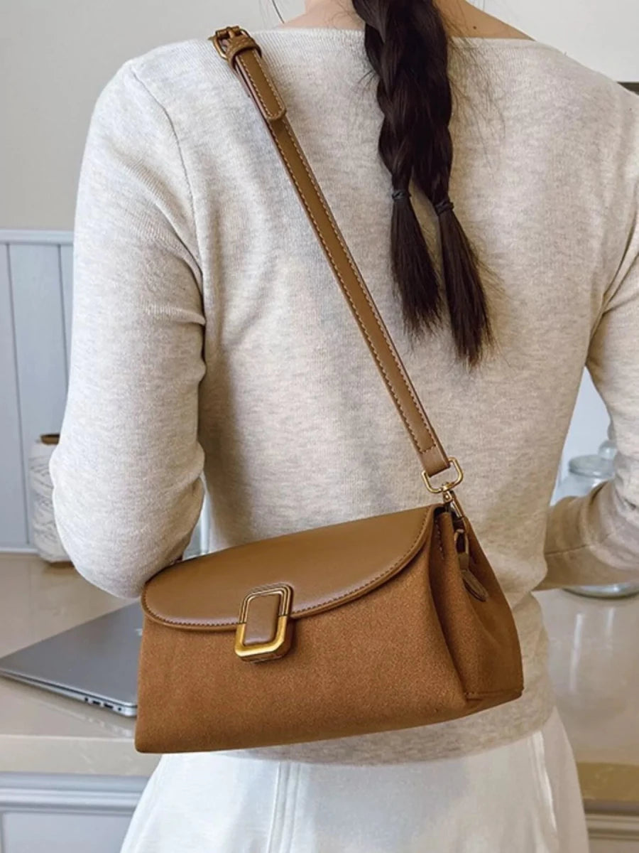 Buckle Flap Crossbody Bag - 