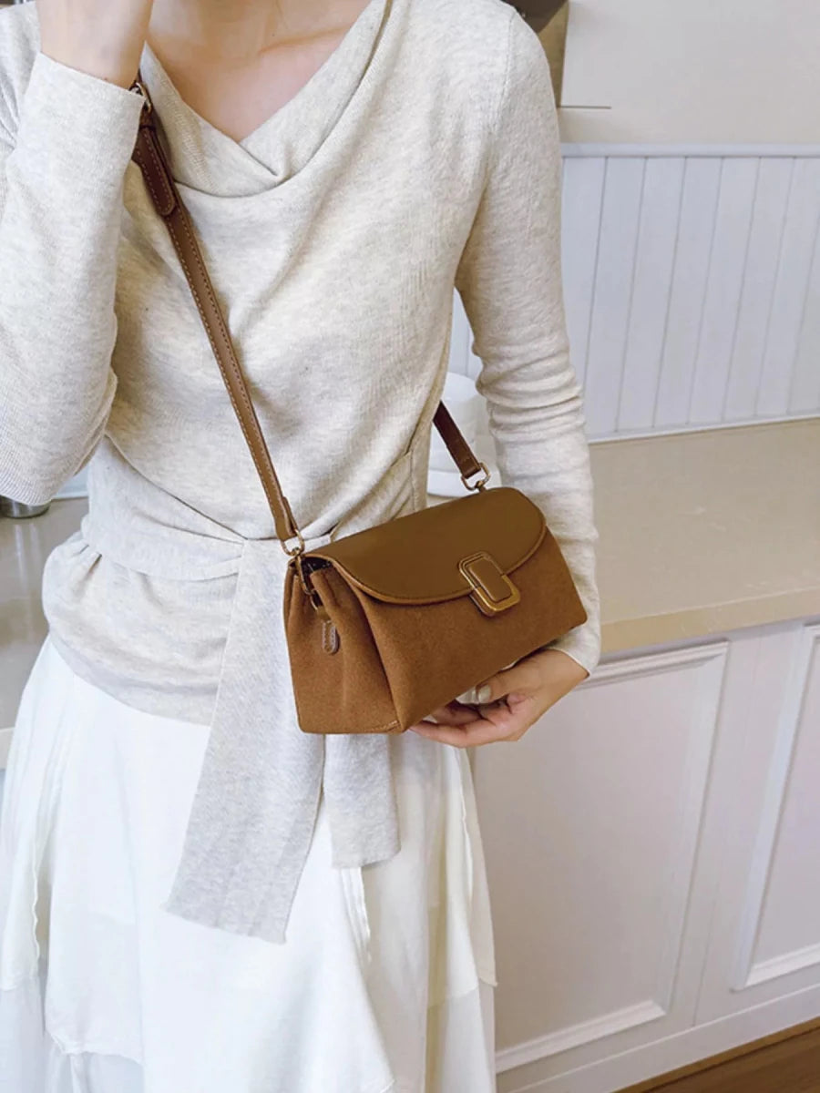 Buckle Flap Crossbody Bag - 