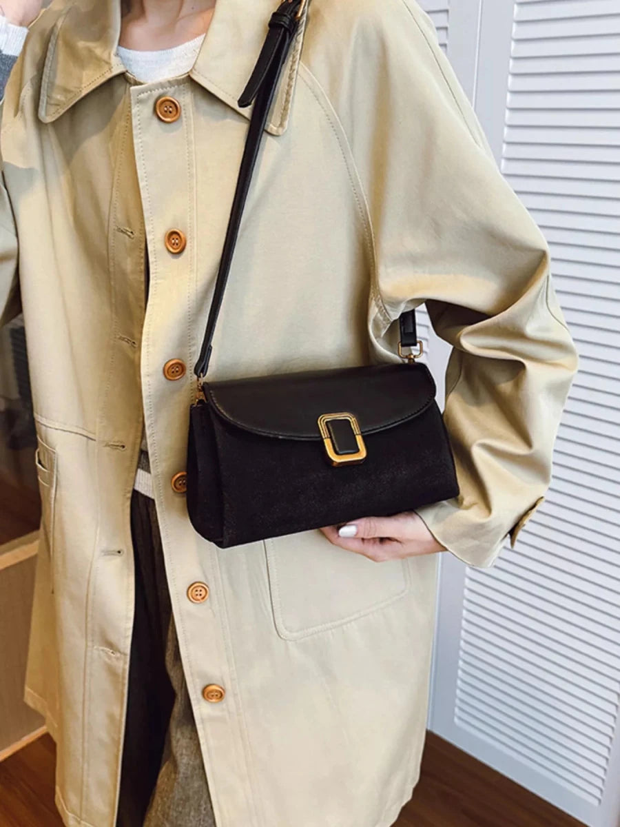 Buckle Flap Crossbody Bag - 