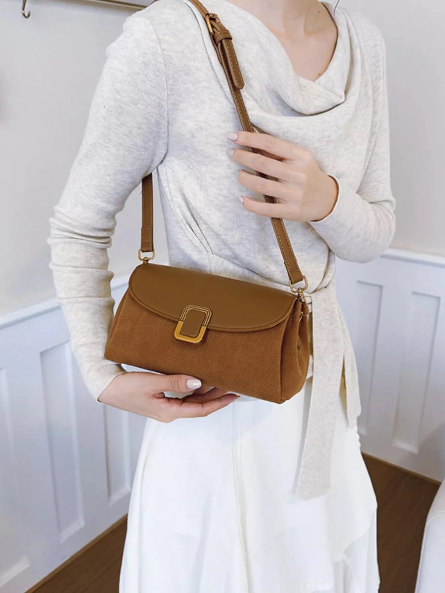 Buckle Flap Crossbody Bag - 