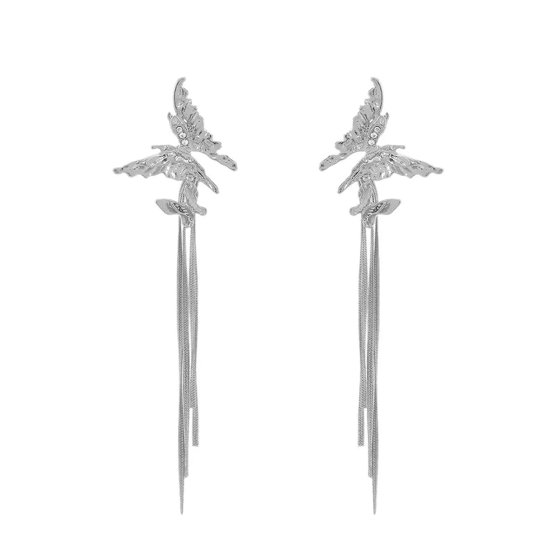 Butterfly Fringe Dangle Earrings - 