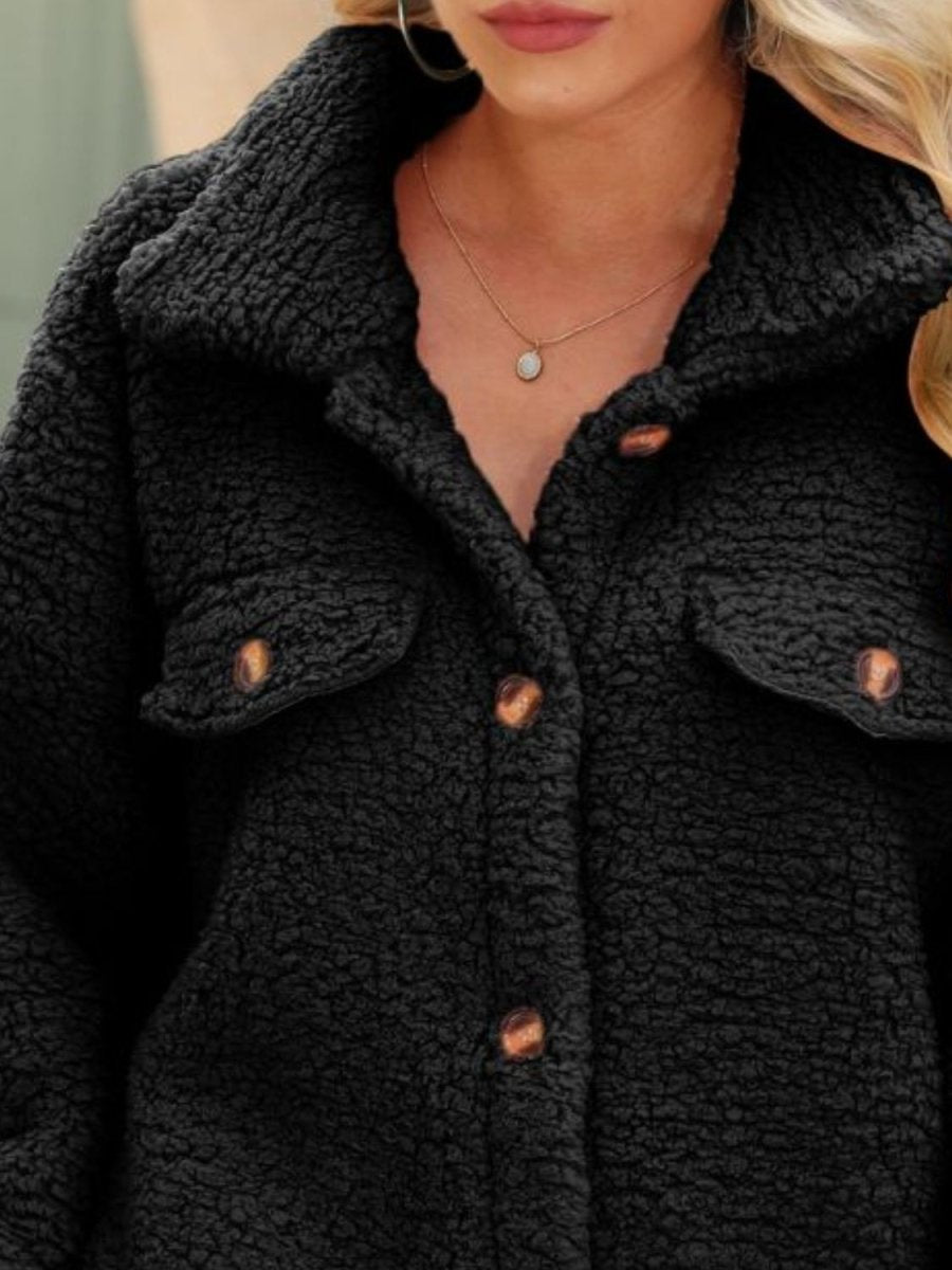 Button Down Collared Coat - Outerwear